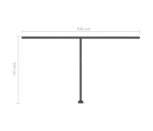 Toldo retráctil manual con luz LED naranja y marrón 400x350 cm