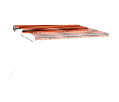 Toldo retráctil manual con luz LED naranja y marrón 400x350 cm