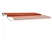 Toldo retráctil manual con luz LED naranja y marrón 400x350 cm