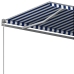 Toldo de pie automático azul y blanco 400x350 cm