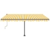 Toldo de pie automático amarillo y blanco 400x350 cm