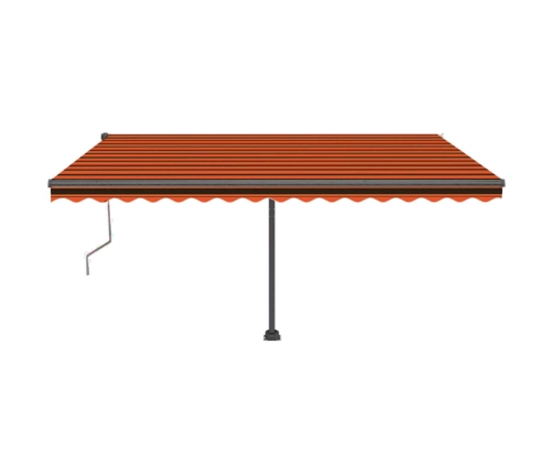 Toldo de pie automático naranja y marrón 400x350 cm