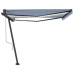 Toldo automático LED sensor de viento azul y blanco 400x350 cm