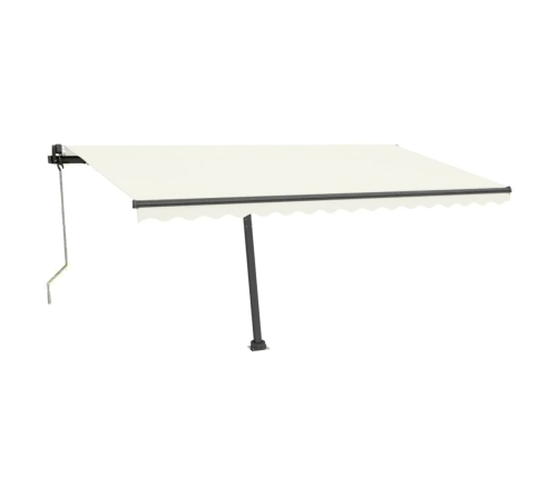 Toldo automático con LED y sensor de viento crema 400x350 cm