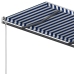 Toldo de pie retráctil manual azul y blanco 450x350 cm