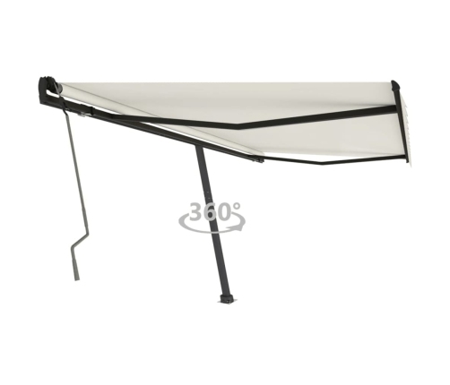 Toldo de pie retráctil manual crema 450x350 cm