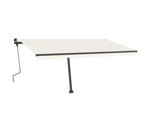 Toldo de pie retráctil manual crema 450x350 cm