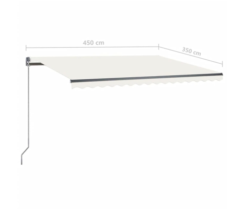 Toldo de pie retráctil manual crema 450x350 cm