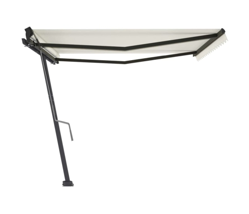 Toldo de pie retráctil manual crema 450x350 cm