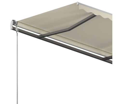 Toldo de pie retráctil manual crema 450x350 cm