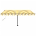 Toldo de pie retráctil manual amarillo y blanco 450x350 cm