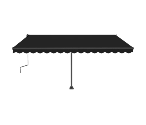 Toldo de pie retráctil manual gris antracita 450x350 cm