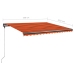 Toldo de pie retráctil manual naranja y marrón 450x350 cm