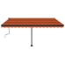 Toldo de pie retráctil manual naranja y marrón 450x350 cm