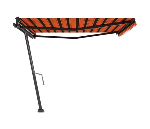 Toldo de pie retráctil manual naranja y marrón 450x350 cm