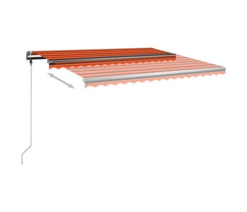 Toldo de pie retráctil manual naranja y marrón 450x350 cm