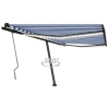 Toldo manual retráctil con LED azul y blanco 450x350 cm