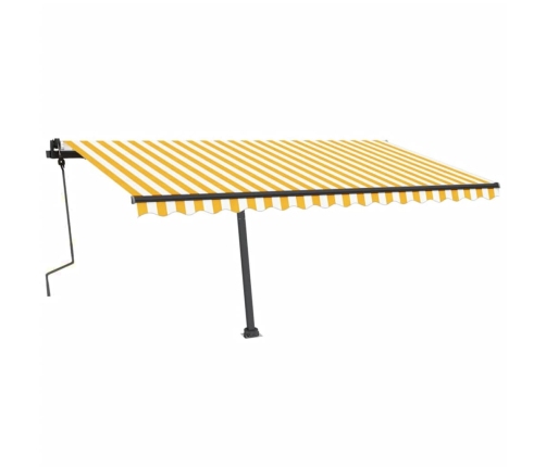 Toldo manual retráctil con LED amarillo y blanco 450x350 cm