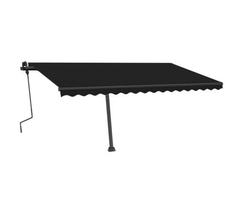 Toldo manual retráctil con LED gris antracita 450x350 cm