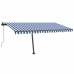 Toldo de pie automático azul y blanco 450x350 cm