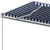 Toldo de pie automático azul y blanco 450x350 cm