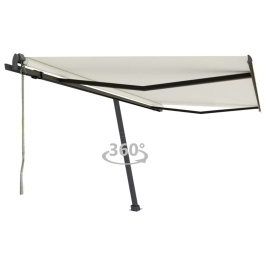 Toldo de pie automático crema 450x350 cm