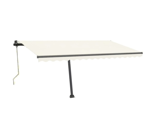 Toldo de pie automático crema 450x350 cm