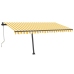 Toldo de pie automático amarillo y blanco 450x350 cm