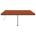 Toldo de pie automático naranja y marrón 450x350 cm