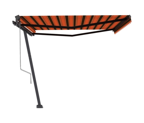 Toldo de pie automático naranja y marrón 450x350 cm