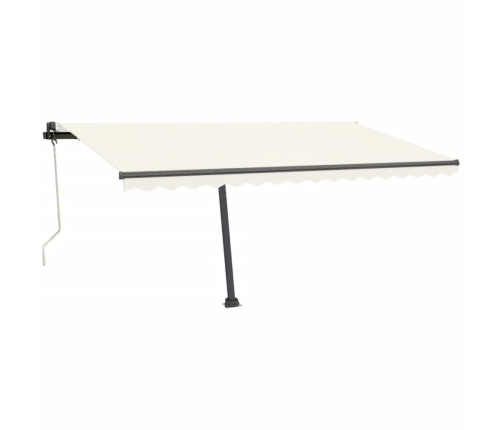 Toldo automático con LED y sensor de viento crema 450x350 cm