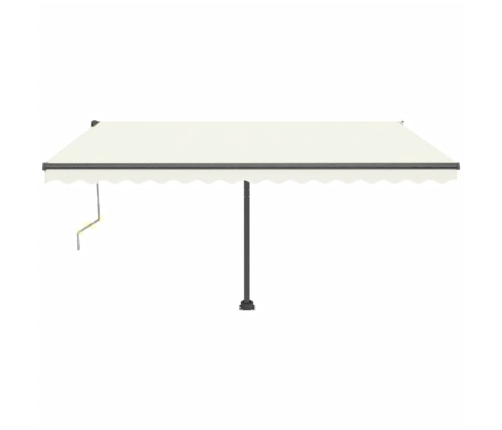 Toldo automático con LED y sensor de viento crema 450x350 cm