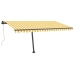 Toldo automático LED sensor de viento amarillo blanco 450x350cm