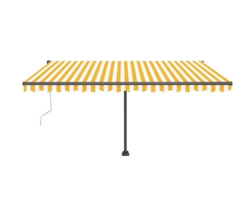 Toldo automático LED sensor de viento amarillo blanco 450x350cm