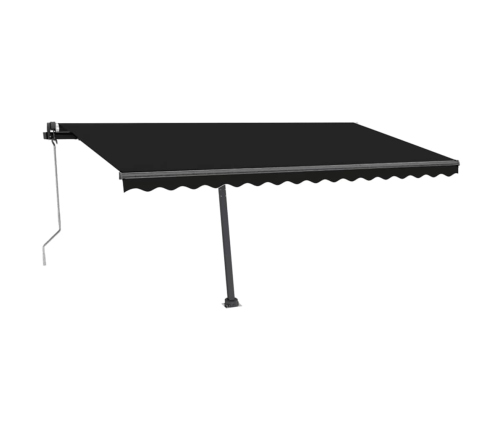 Toldo automático LED sensor de viento gris antracita 450x350 cm