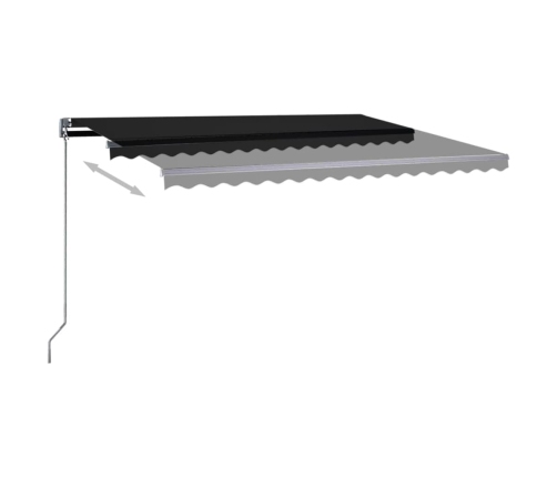 Toldo automático LED sensor de viento gris antracita 450x350 cm