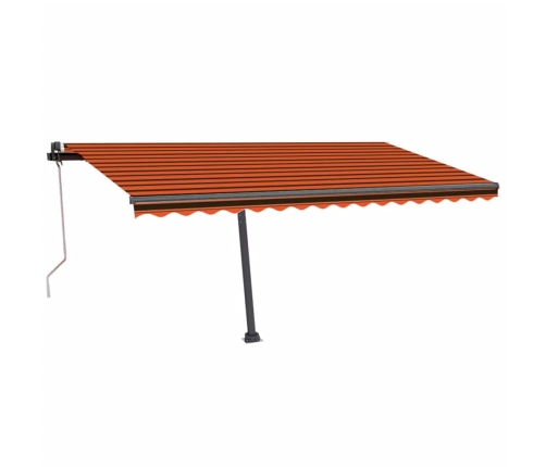 Toldo automático LED sensor de viento naranja marrón 450x350 cm