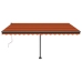 Toldo automático LED sensor de viento naranja marrón 450x350 cm