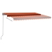 Toldo automático LED sensor de viento naranja marrón 450x350 cm