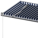 Toldo de pie retráctil manual azul y blanco 500x350 cm