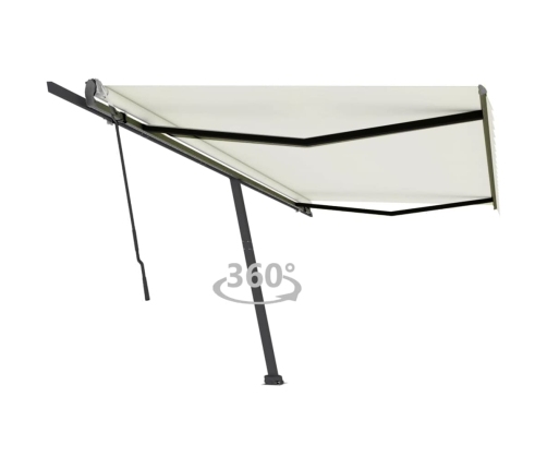 Toldo de pie retráctil manual crema 500x350 cm