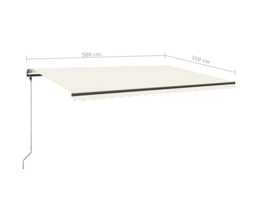 Toldo de pie retráctil manual crema 500x350 cm