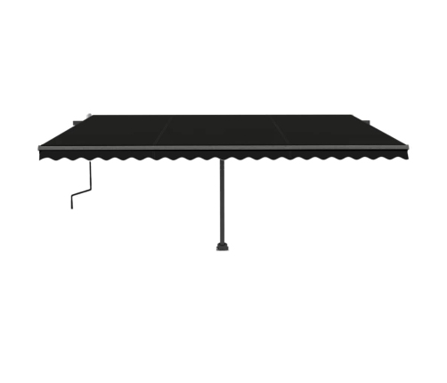 Toldo de pie retráctil manual gris antracita 500x350 cm