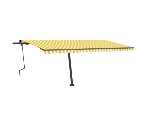 Toldo retráctil manual con luz LED amarillo y blanco 500x350 cm