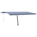 Toldo de pie automático azul y blanco 500x350 cm