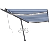 Toldo automático LED sensor de viento azul y blanco 500x350 cm