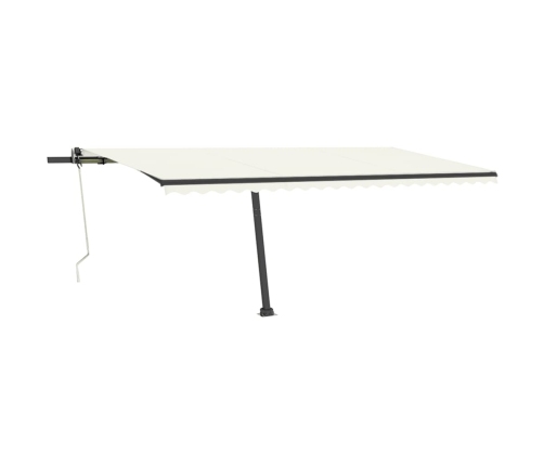 Toldo automático con LED y sensor de viento crema 500x350 cm