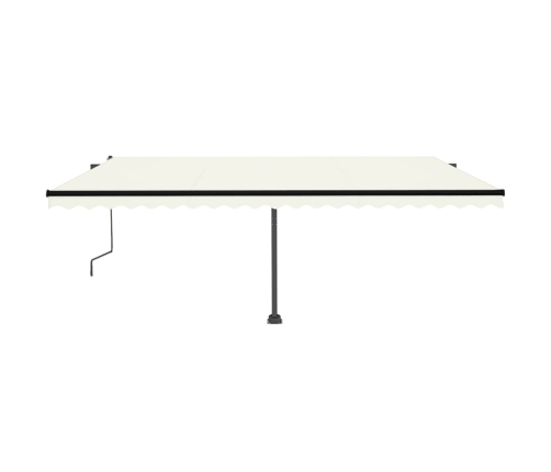 Toldo automático con LED y sensor de viento crema 500x350 cm