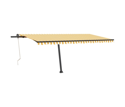 Toldo automático LED sensor de viento amarillo blanco 500x350cm