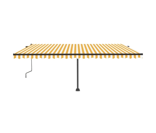 Toldo automático LED sensor de viento amarillo blanco 500x350cm